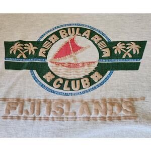Vintage 1990's Fiji Island Bula Club Gray Short Sleeve T-shirt Men's Size Large